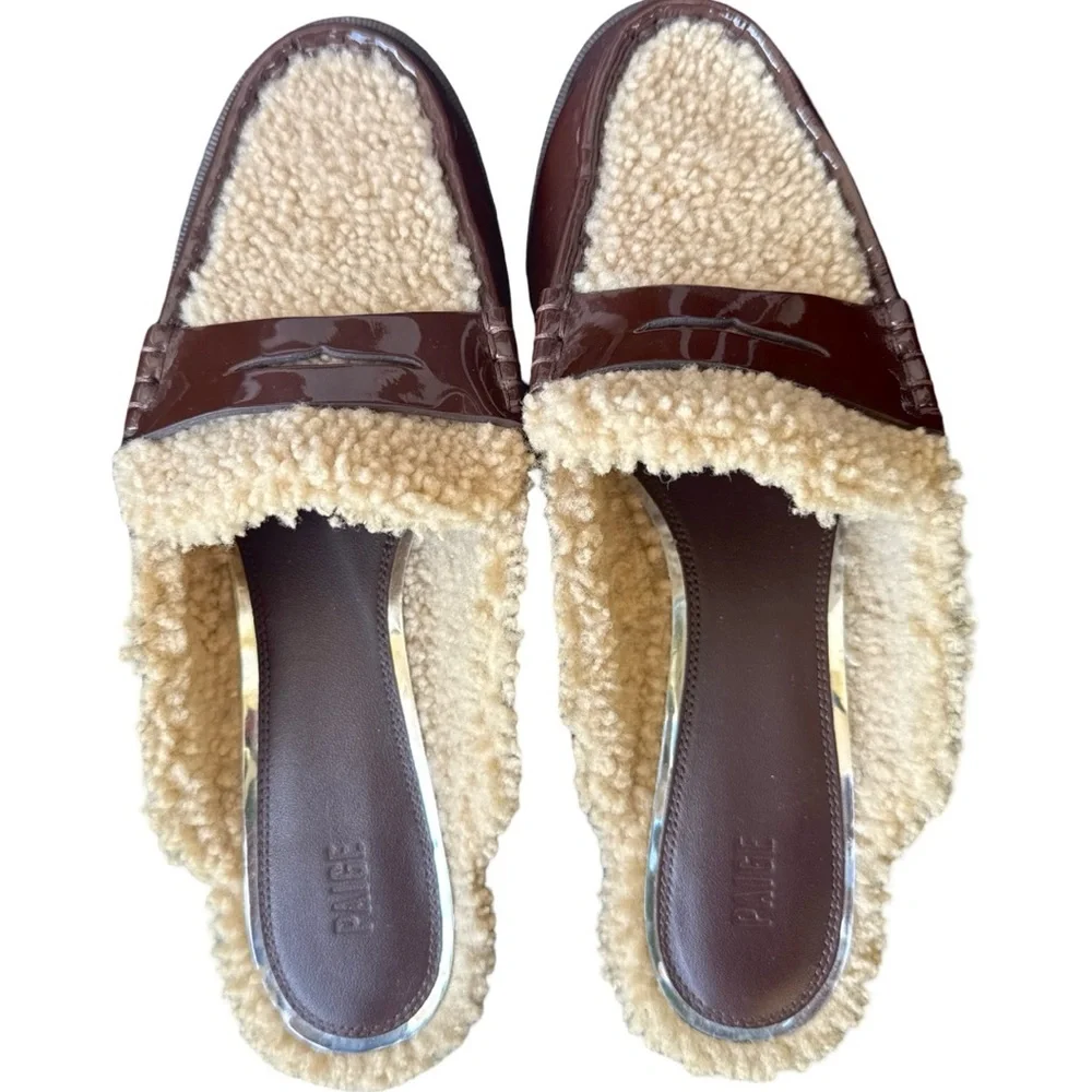Paige Emmet Loafer Flats in Brown and Cream size 9 - Picture 3 of 6